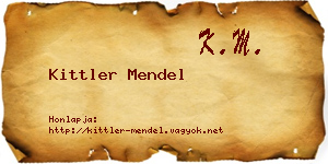 Kittler Mendel névjegykártya